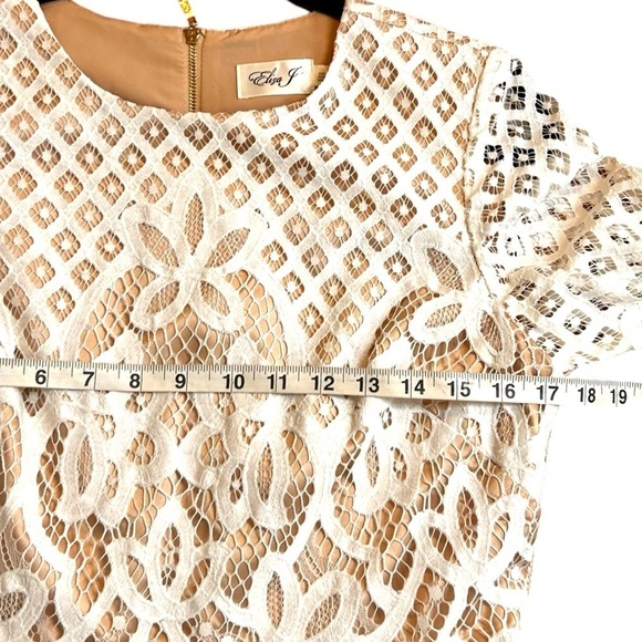 Eliza J White Lace Bell Sleeve Dress- Bridal Shower Dress- Size 10 - Picture 15 of 16
